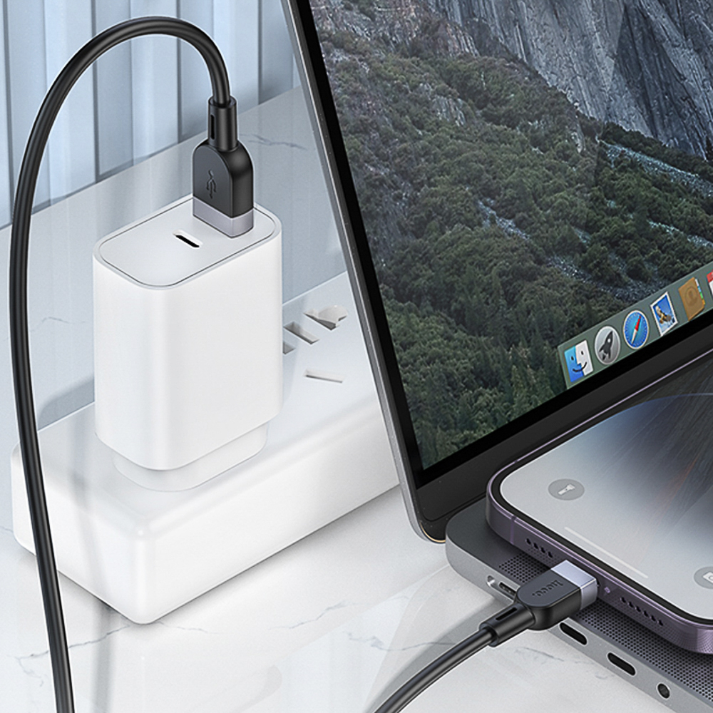 Кабель для зарядки USB(A)-iP hoco. модель X109 Energy, 2 м, силикон, черный, арт.№ 931-577
