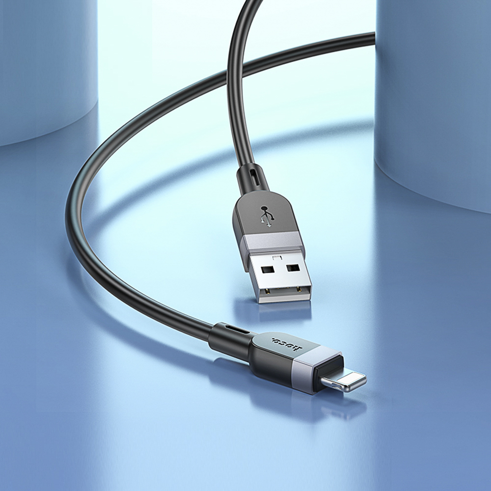 Кабель для зарядки USB(A)-iP hoco. модель X109 Energy, 2 м, силикон, черный, арт.№ 931-577