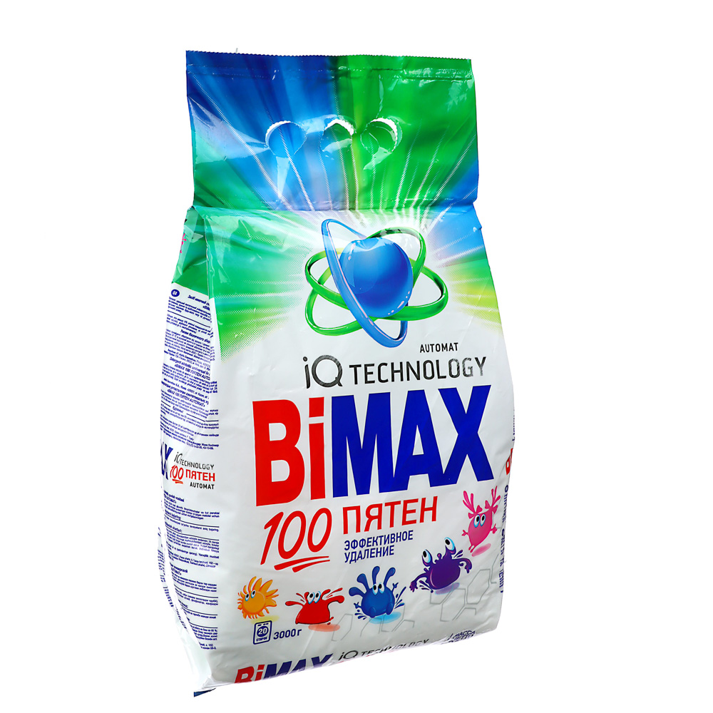 Стиральный порошок BiMAX 100 пятен автомат, п/э, 3кг, арт.№ 958-086