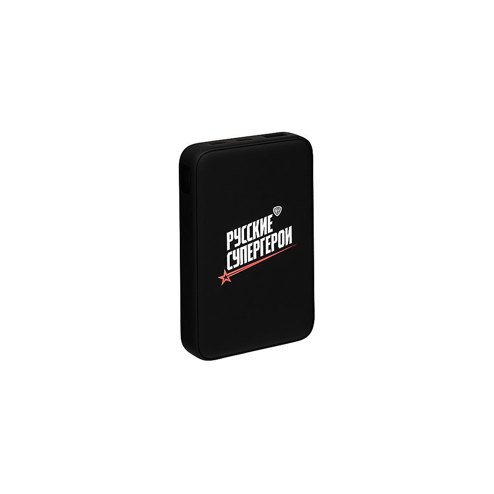 BY Герои Аккумулятор мобильный Small Светящийся 10000мАч,USB-A,USB-C,встр.каб.,QC,PD,22.5W,чёрный, арт.№ 031-174