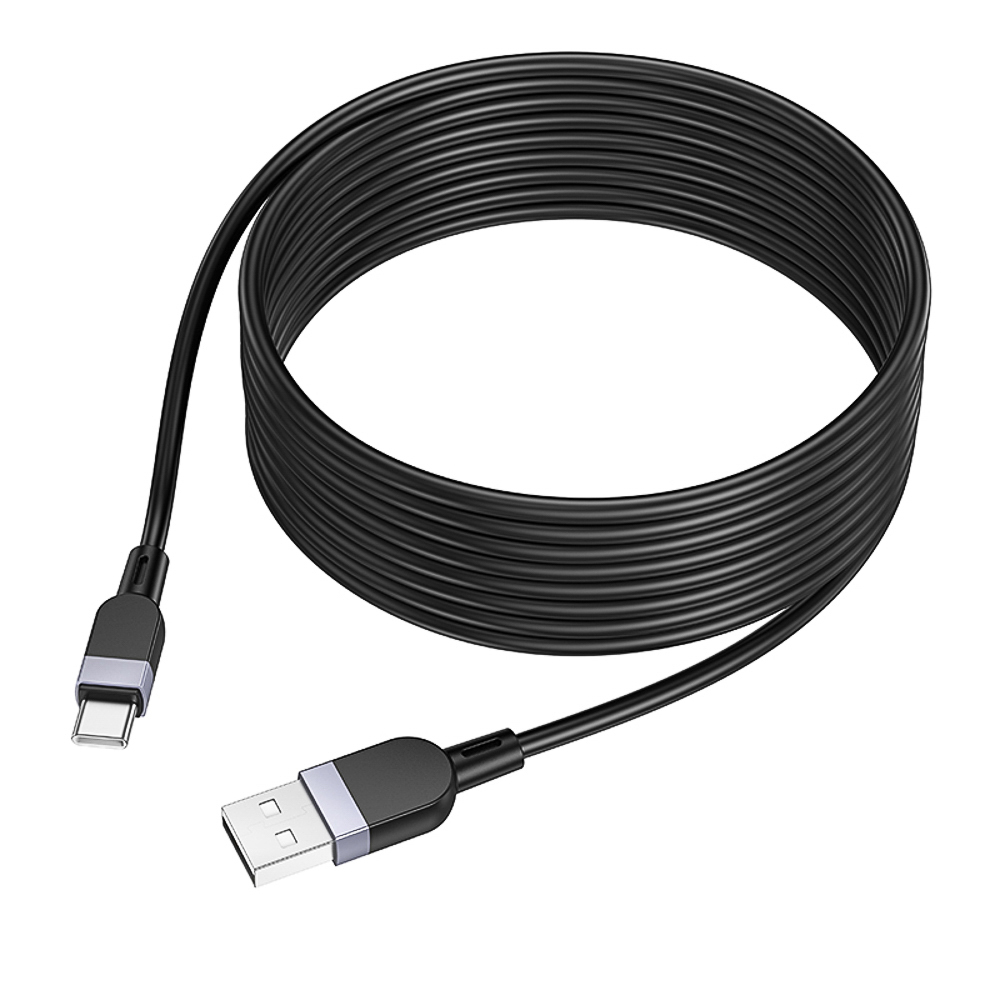Кабель для зарядки USB(A)-Type C hoco. модель X109 Energy, 3 м, силикон, черный, арт.№ 931-579