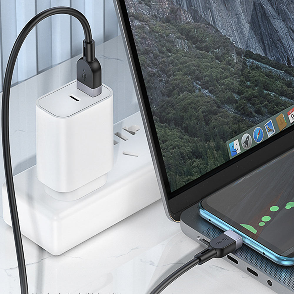 Кабель для зарядки USB(A)-Type C hoco. модель X109 Energy, 3 м, силикон, черный, арт.№ 931-579