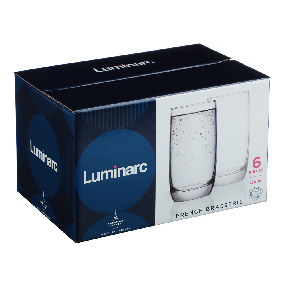 LUMINARC Французский ресторанчик Набор стаканов высоких 6 шт 330 мл, стекло, арт.№ 878-467