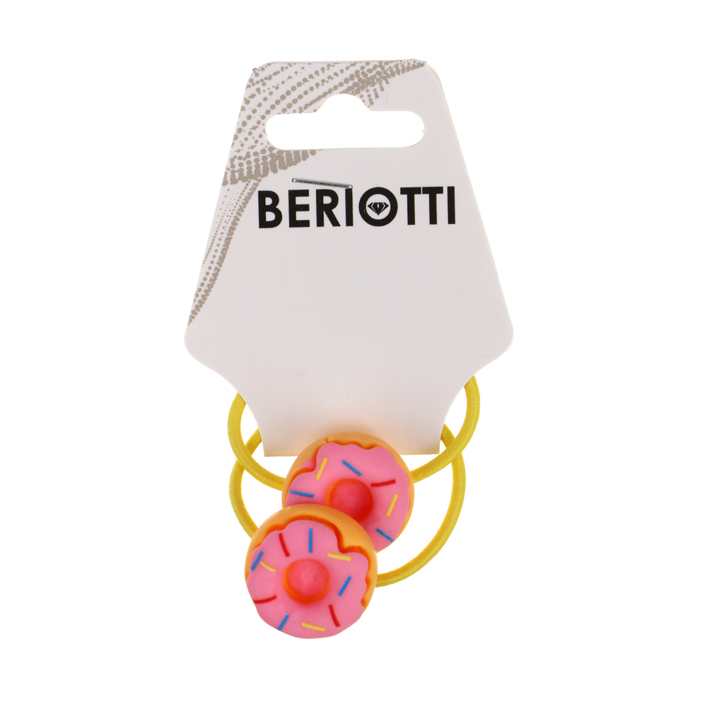BERIOTTI Набор детских резинок для волос 2шт., нейлон, пластик, полиэстер, d3см, 12 дизайнов, РВ-13, арт.№ 316-291