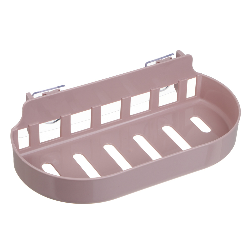 VETTA Classic Полка настенная овальная, пластик, 22x10x3 см, пудровый, арт.№ 478-283