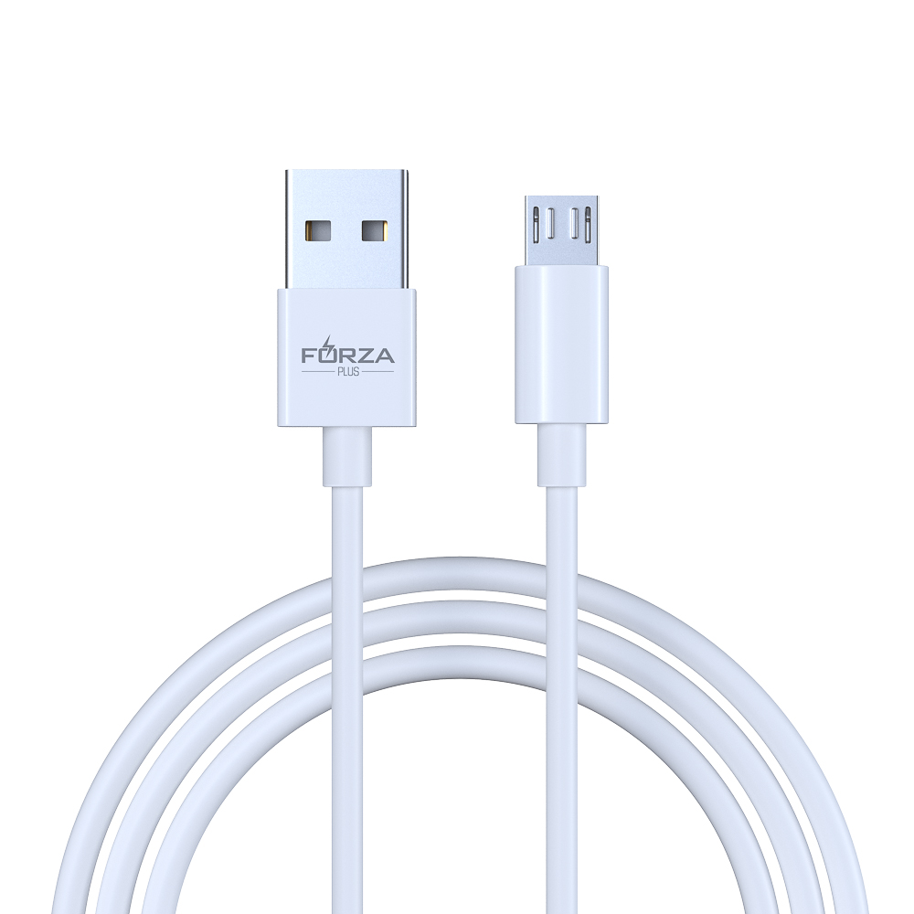 FORZA Кабель для зарядки Эталон Micro USB, 1м, 3А, в пластиковом боксе, белый, пакет, арт.№ 443-042