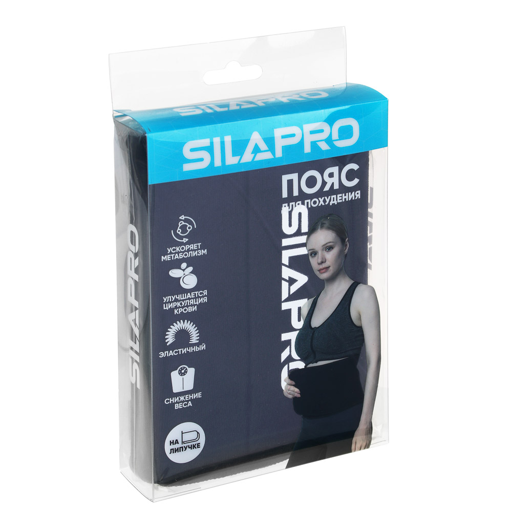 SILAPRO Пояс для похудения на липучке, неопрен, полиэстер, 106х16см, арт.№ 196-001