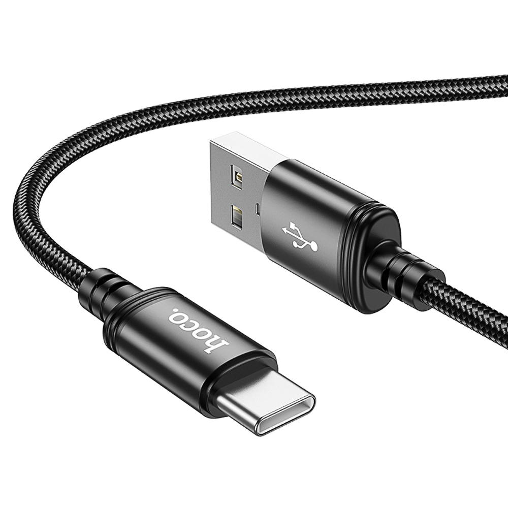 Кабель для зарядки USB(A)-Type C hoco. модель X91 Radiance, 3 м, черный, арт.№ 931-582