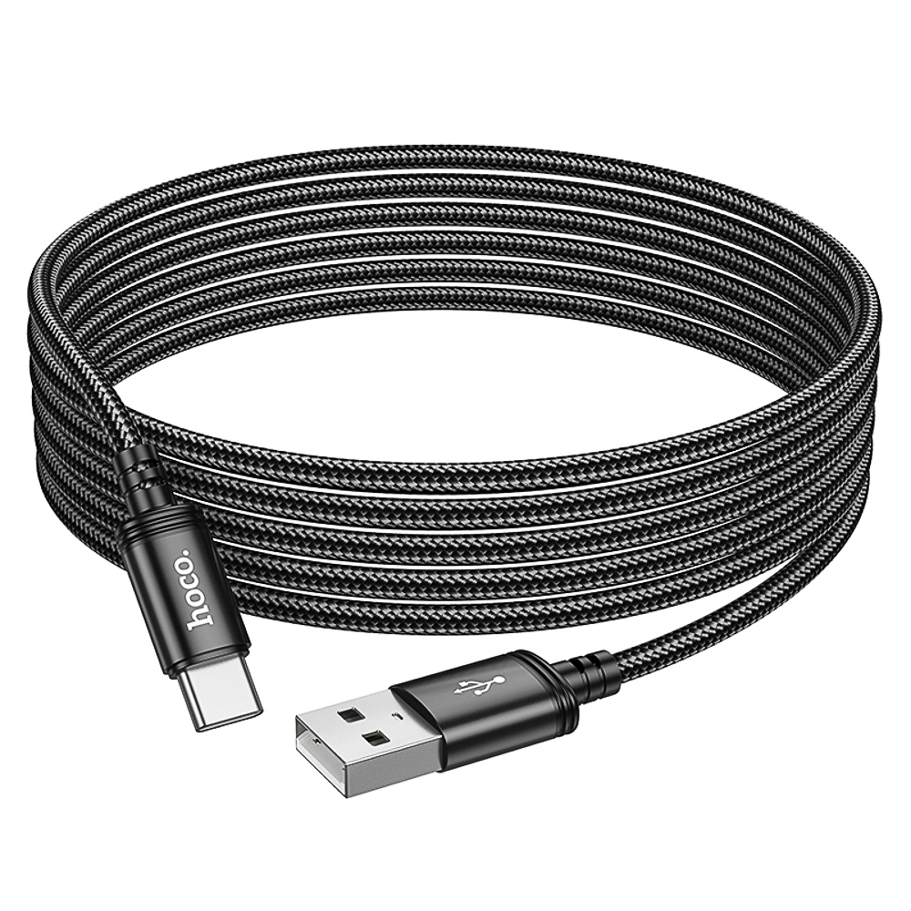 Кабель для зарядки USB(A)-Type C hoco. модель X91 Radiance, 3 м, черный, арт.№ 931-582