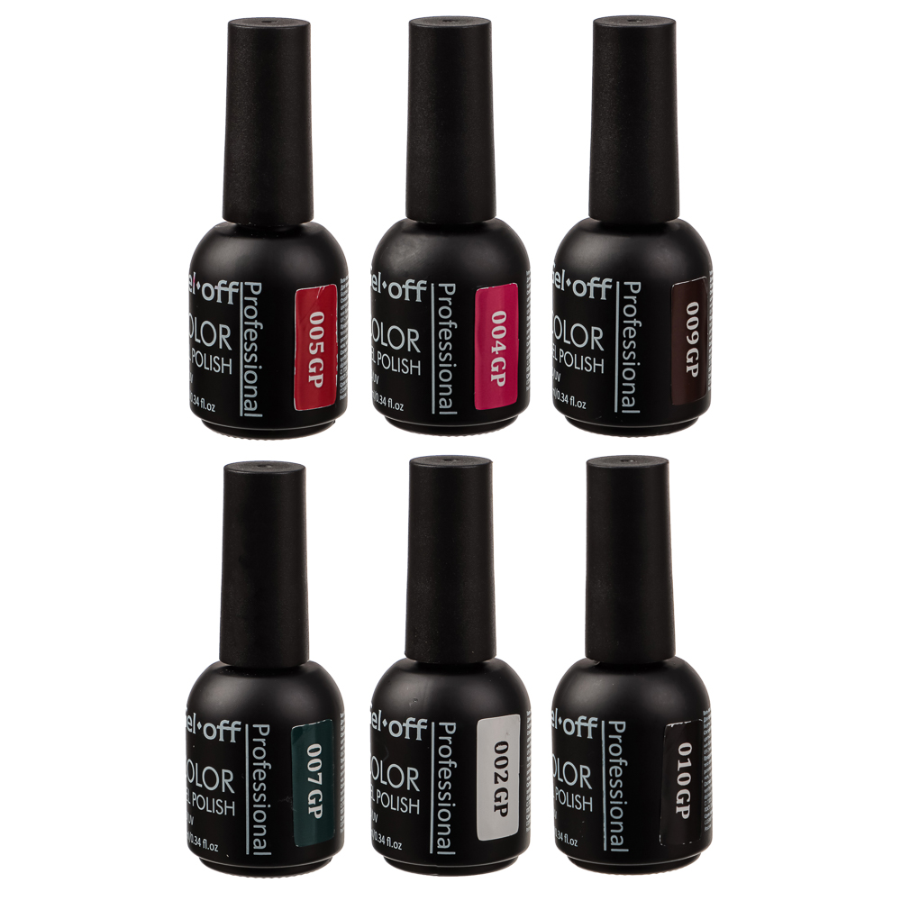Гель-лак цветной для ногтей "COLOR GEL POLISH", 10 мл, 6 цветов, арт.№ 330-108