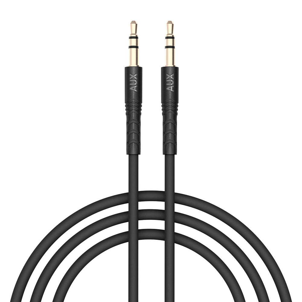 Аудиокабель AUX-AUX 3.5мм mini jack BY Base, 1.2м, позолоченный, PVC, черный, арт.№ 931-636