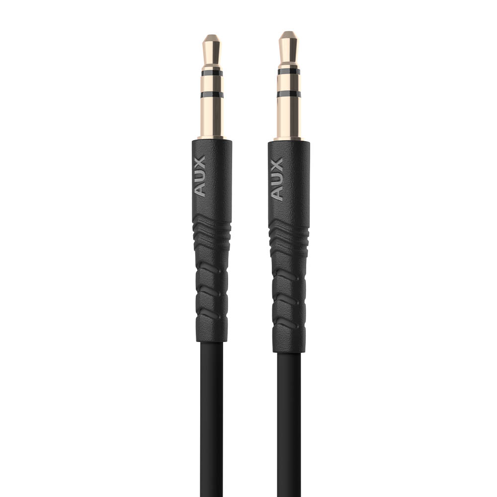 Аудиокабель AUX-AUX 3.5мм mini jack BY Base, 1.2м, позолоченный, PVC, черный, арт.№ 931-636