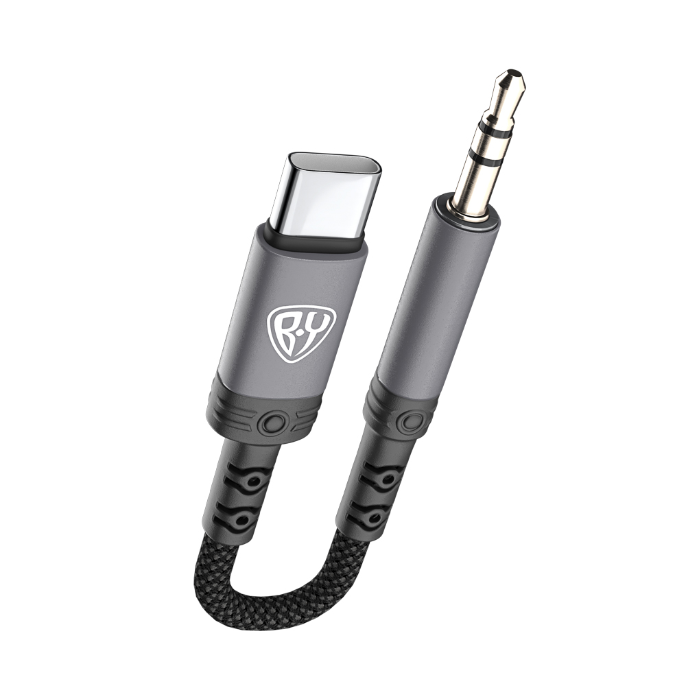 Аудиокабель Type С-AUX (M) 3.5мм mini jack 4pin BY SoundCore, 1.2 м, позолоченный, нейлон, черный, арт.№ 931-640