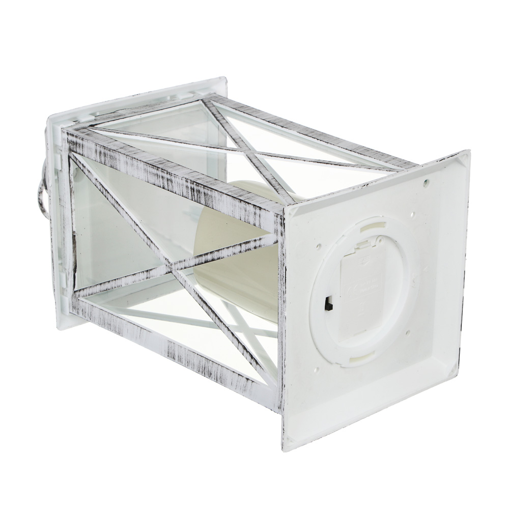Светильник декоративный LED в виде фонаря тм СНОУ БУМ, 14x14x30,5 см, PP, стекло, 3xAAA, арт.№ 185-107