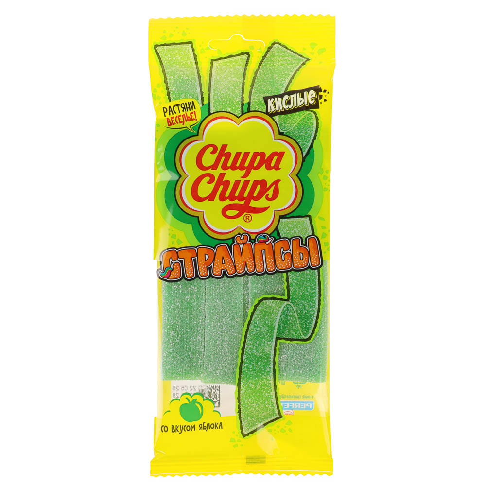 Мармелад Chupa Chups Страйпсы со вкусом зеленого яблока, 120г, арт.№ 209-052