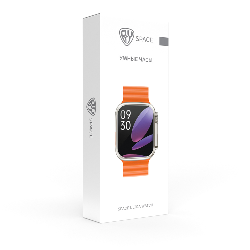 Смарт-часы BY Space Ultra watch, IP65, BT5.0, 200 мАч, 2.01", металл, оранжевый, арт.№ 450-084