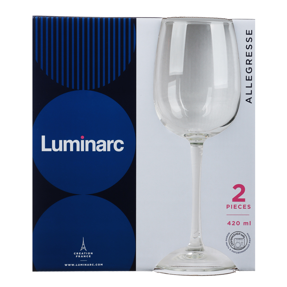 LUMINARC Аллегресс Набор бокалов для вина 2шт 420мл, стекло, арт.№ 878-539
