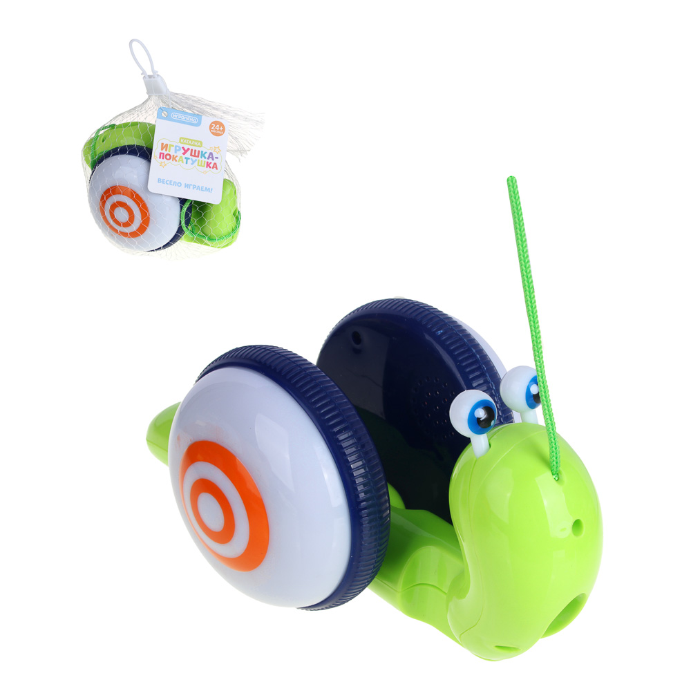 ИГРОЛЕНД Каталка игрушка-покатушка, PP, 9,3х24,4х11,9, 3 дизайна, арт.№ 272-838