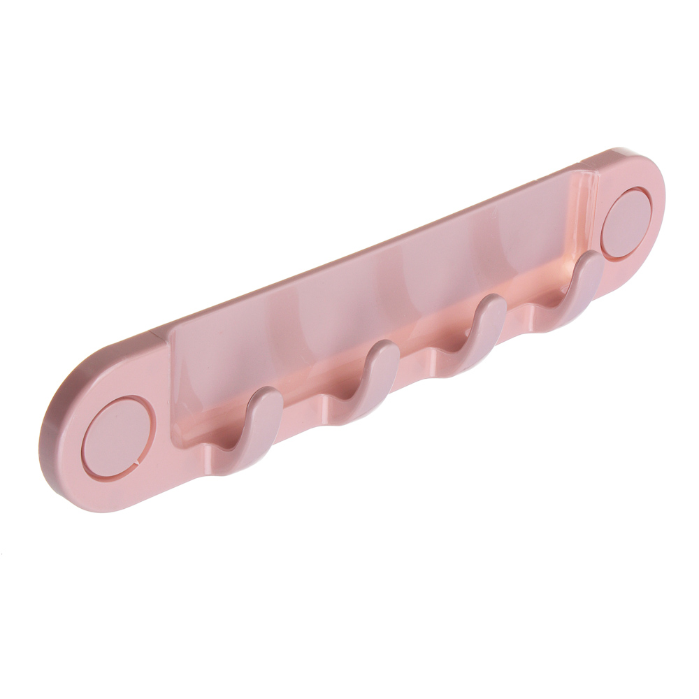 VETTA Classic Планка для ванной комнаты, пластик, 4 крючка, 28х5,5х3 см, пудровый, арт.№ 478-304
