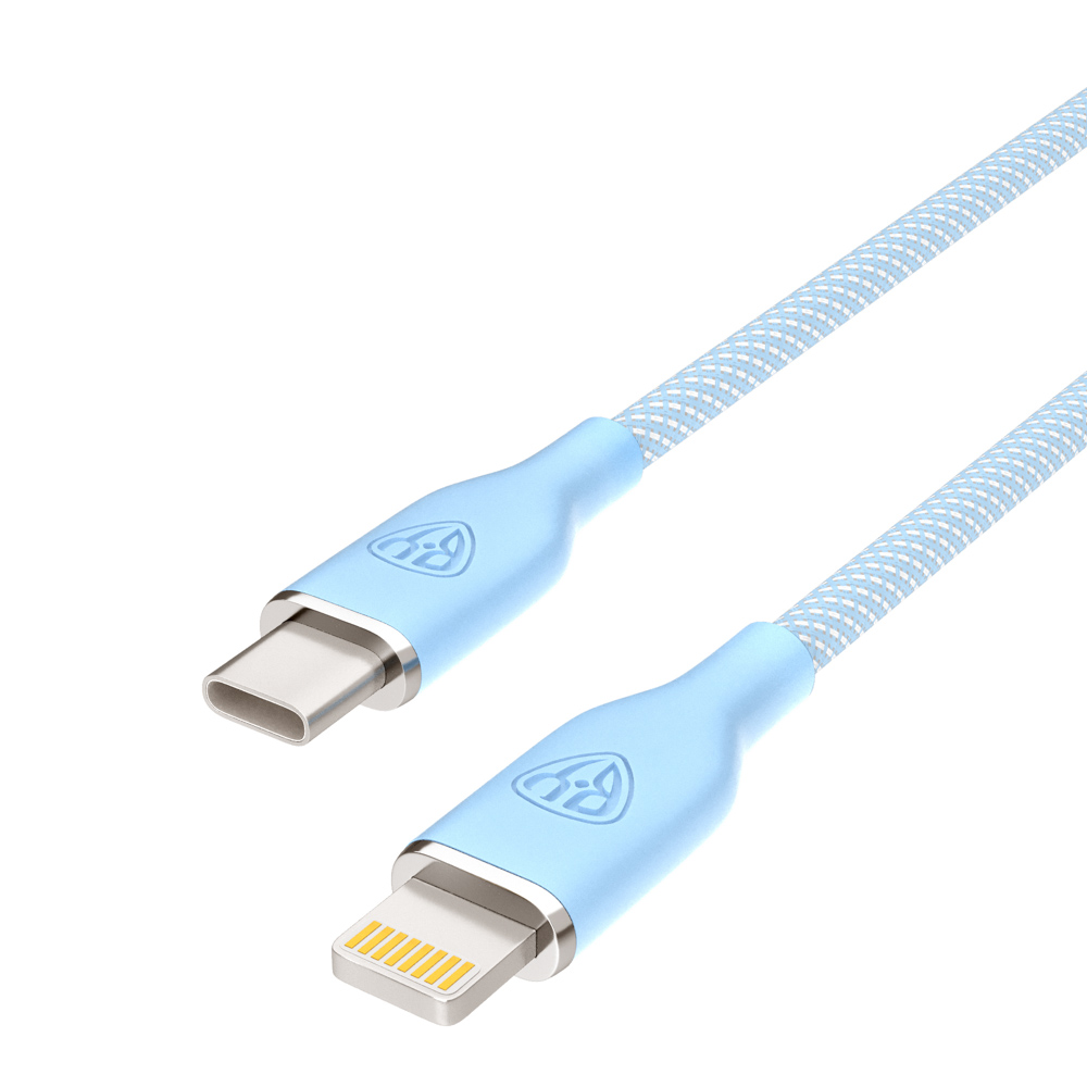 Кабель для зарядки Type C-iP BY Elite, 2.4А, 1м, 22Вт, Быстрая зарядка, голубой, арт.№ 931-298