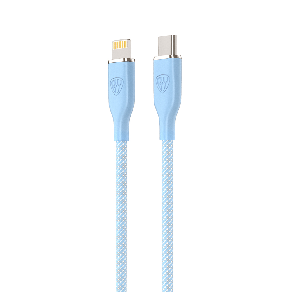 Кабель для зарядки Type C-iP BY Elite, 2.4А, 1м, 22Вт, Быстрая зарядка, голубой, арт.№ 931-298