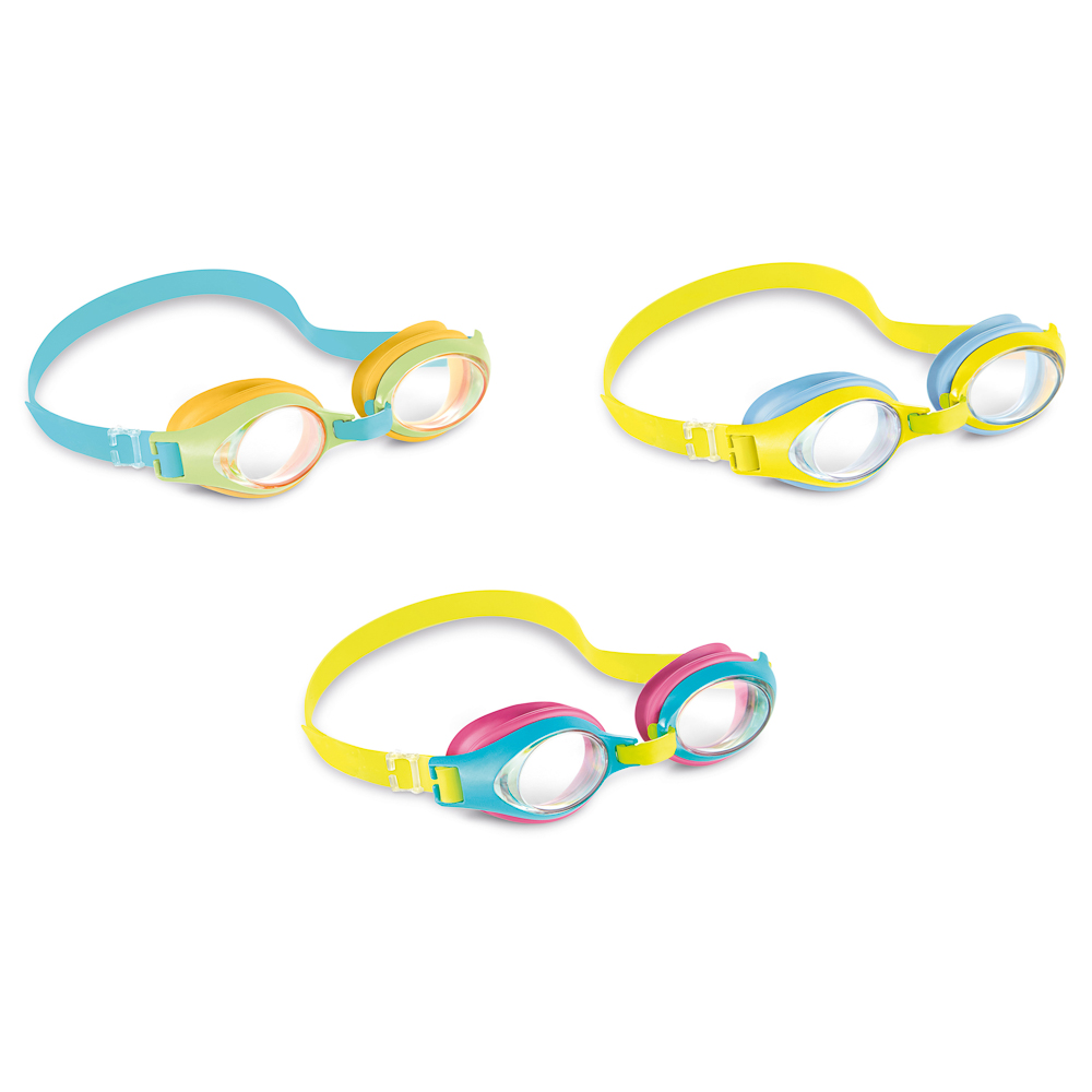 INTEX Очки для плавания JUNIOR, возраст 3-8 лет, 3 цвета, 55611, арт.№ 043-004