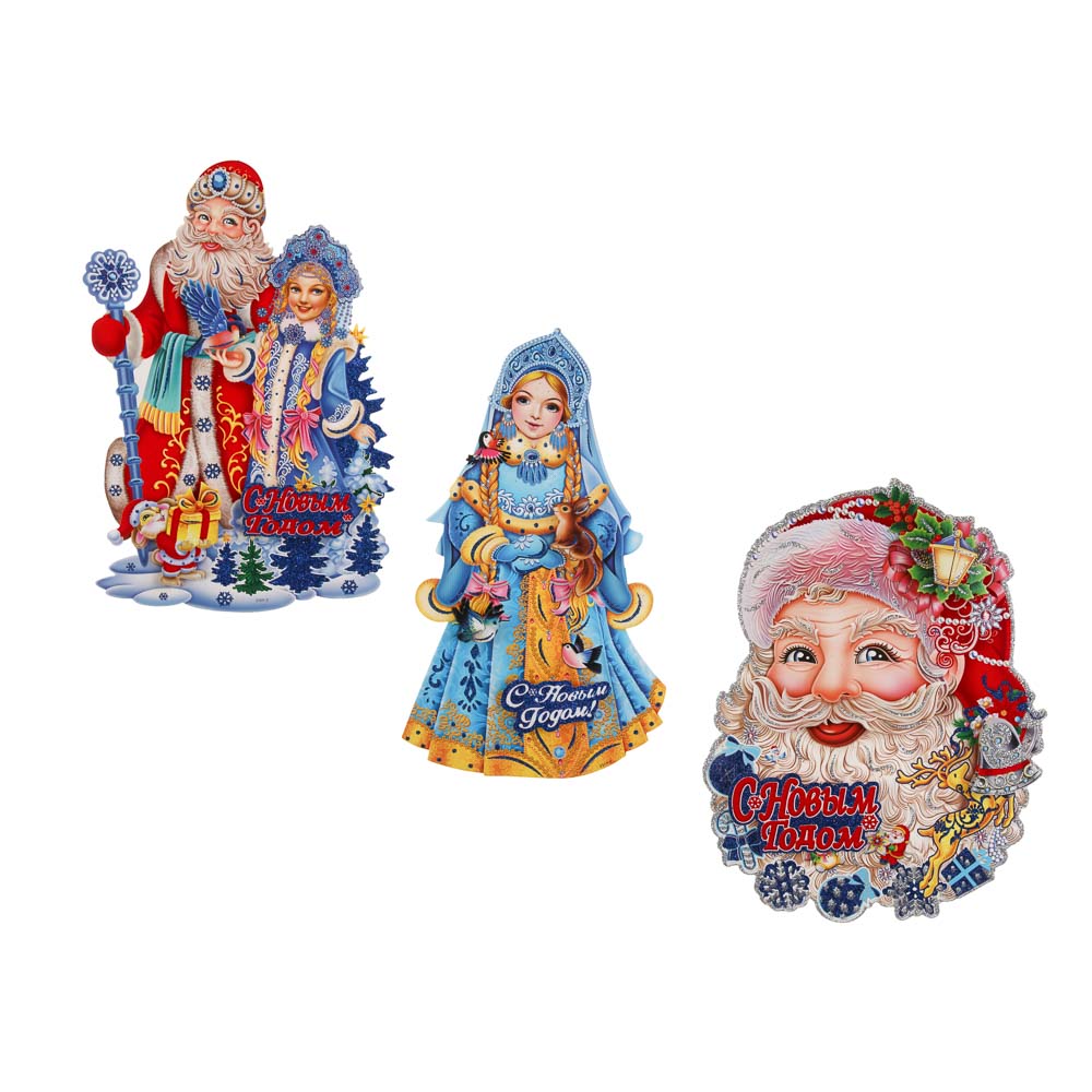 Новогоднее панно тм СНОУ БУМ, бумага, 3 дизайна, арт.№ 398-899