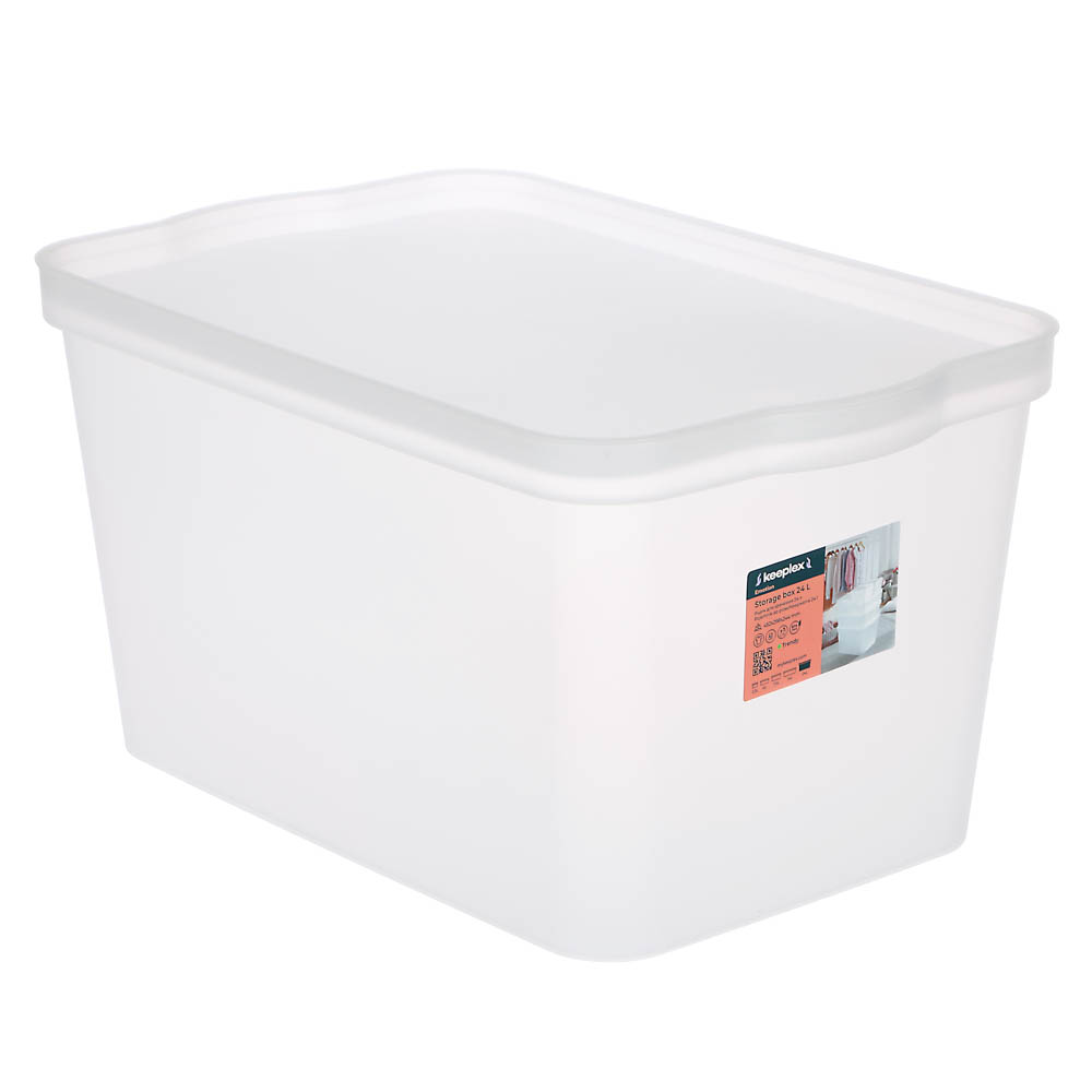 Ящик для хранения Keeplex Trendy 24 л 45,2х29,8х24,4 см, пластик, матовый кристалл, арт.№ 457-034