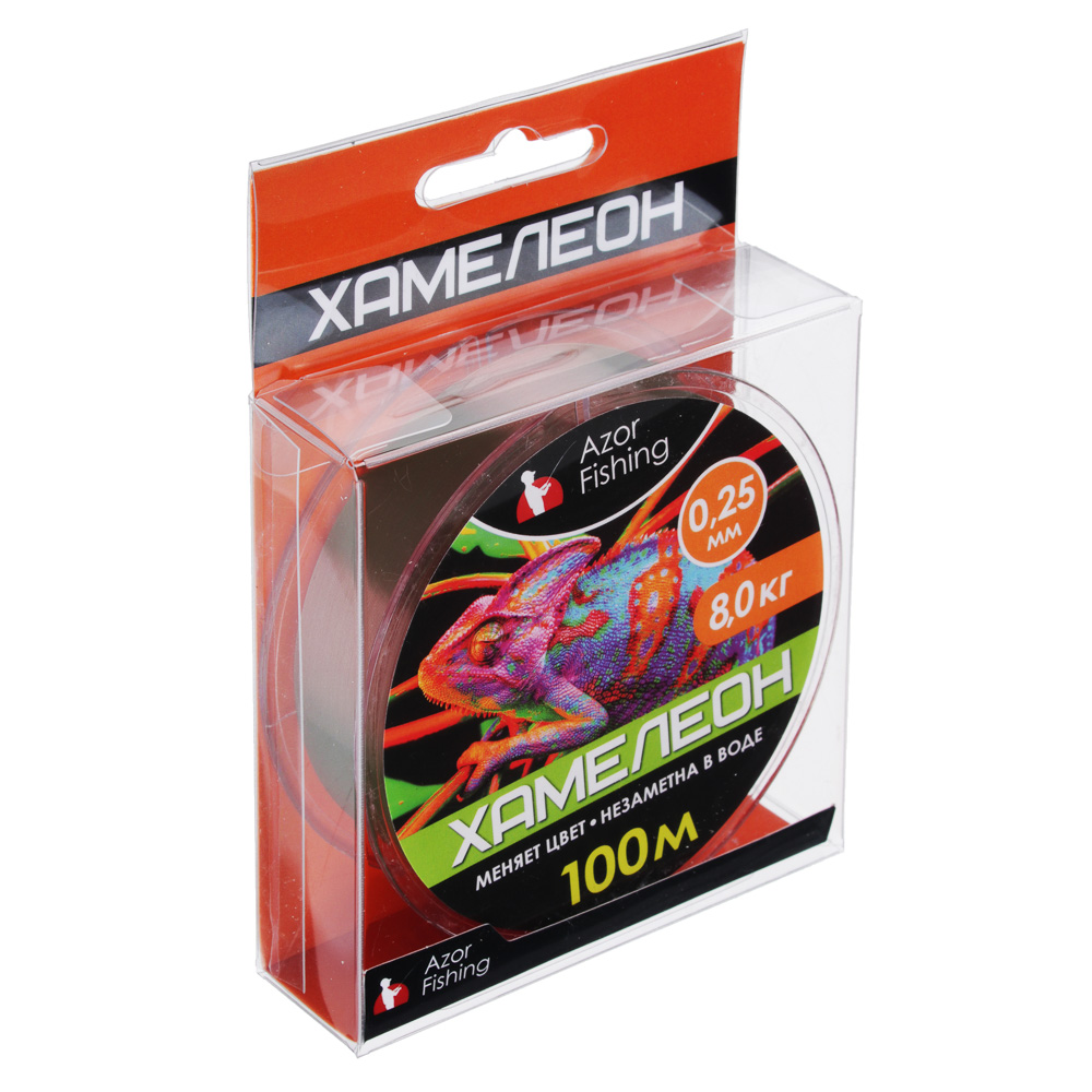 AZOR FISHING Леска "Хамелеон", нейлон, 100м, 0,25мм, 8,0кг, арт.№ 144-065