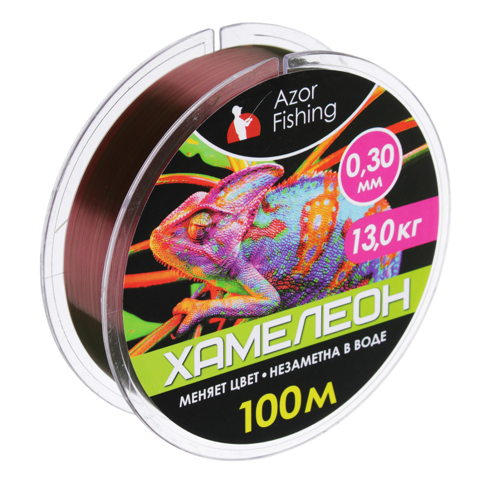 AZOR FISHING Леска "Хамелеон", нейлон, 100м, 0,30мм, 13,0кг, арт.№ 144-067