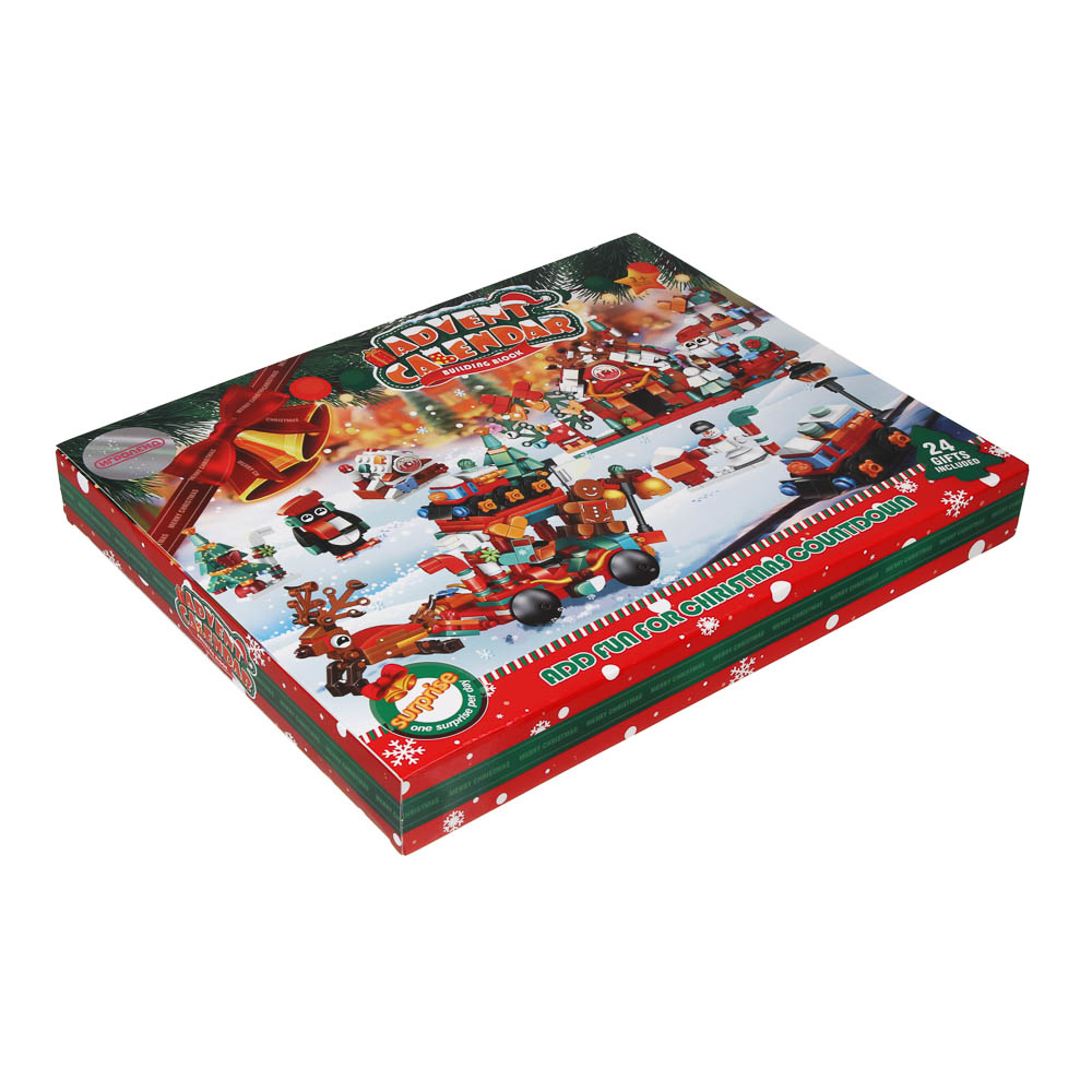 Адвент-календарь "Новогодний", 24 конструктора, Н54, ABS, тм ИГРОЛЕНД, 6+, арт.№ 858-093