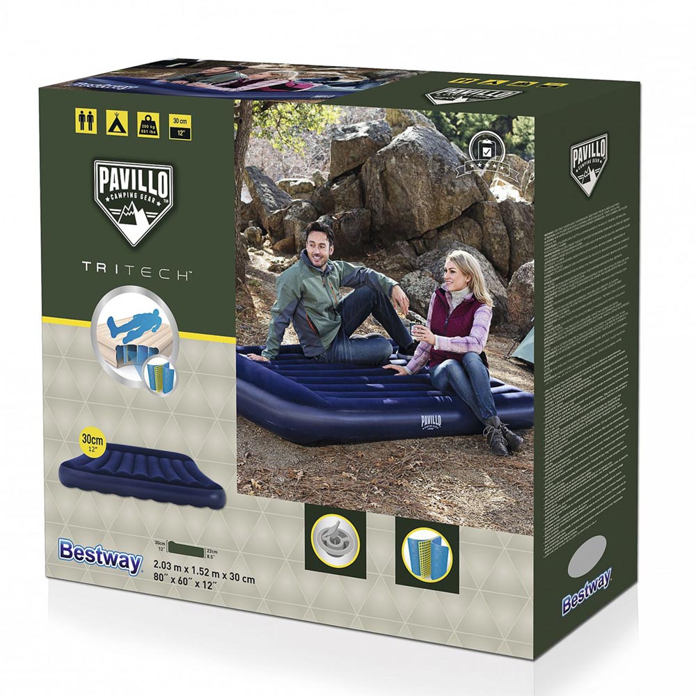 BESTWAY Кровать надувная Queen, PVC, 203x152x30см, 67682, арт.№ 106-013