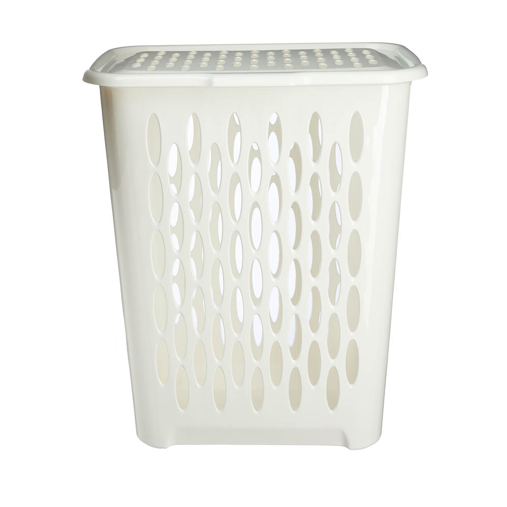 Корзина для белья Keeplex Light с откидной крышкой 37л 42,2х29х51,5см, пластик, белое облако, арт.№ 402-002