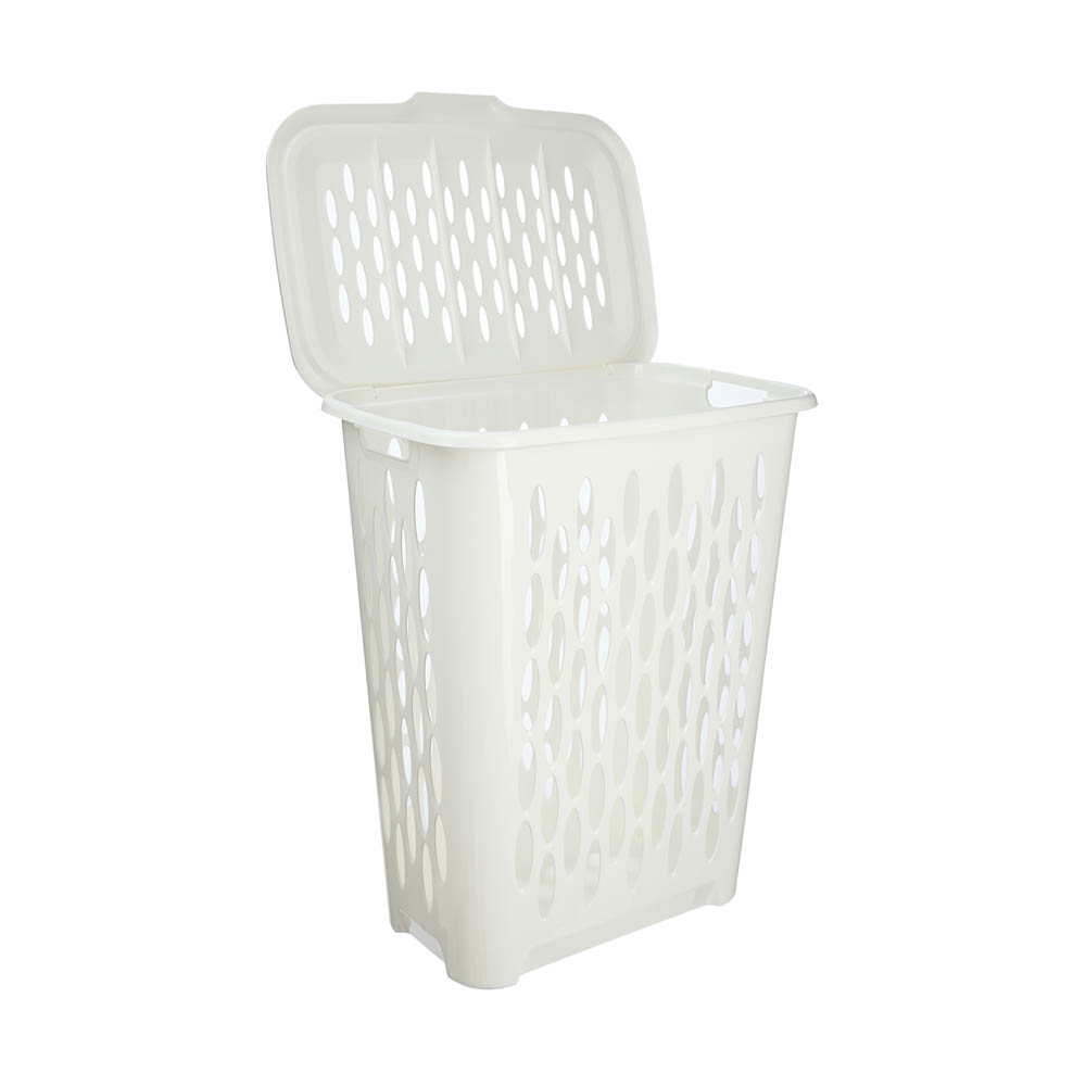 Корзина для белья Keeplex Light с откидной крышкой 37л 42,2х29х51,5см, пластик, белое облако, арт.№ 402-002