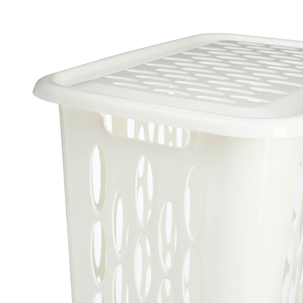 Корзина для белья Keeplex Light с откидной крышкой 37л 42,2х29х51,5см, пластик, белое облако, арт.№ 402-002