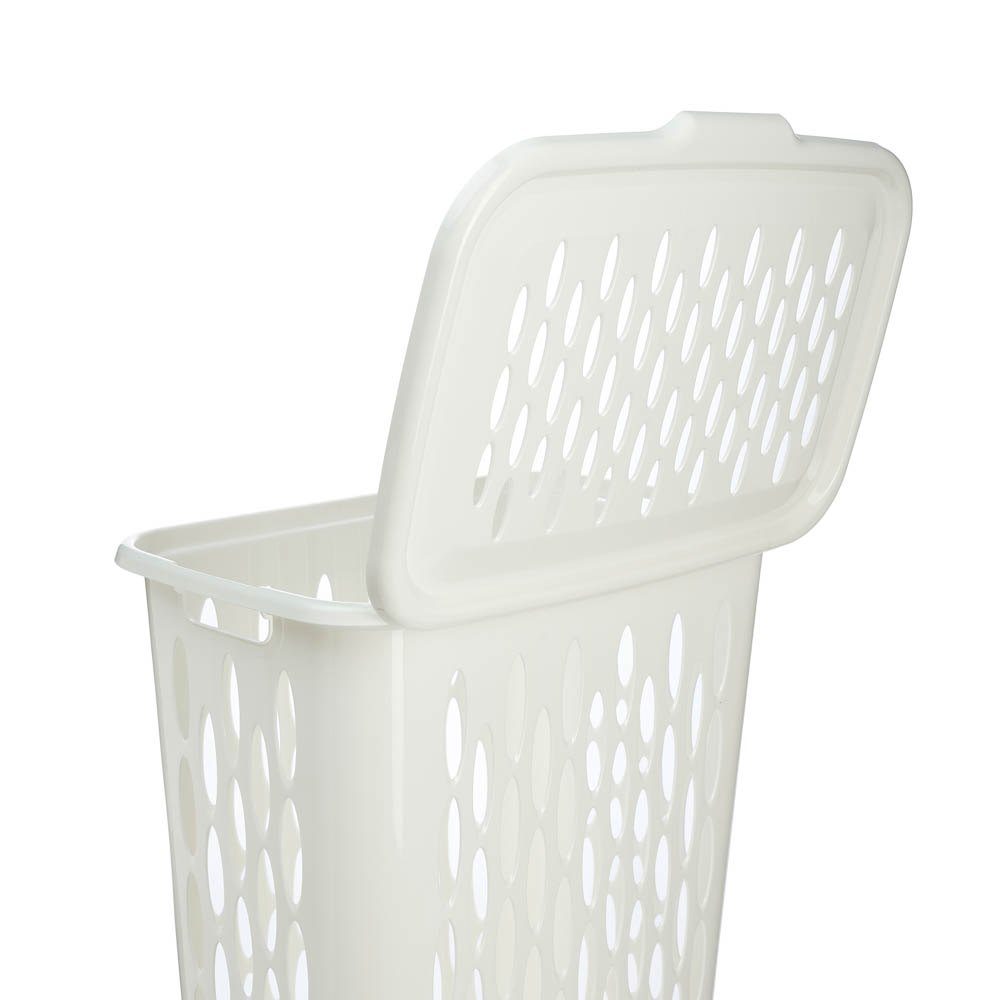 Корзина для белья Keeplex Light с откидной крышкой 37л 42,2х29х51,5см, пластик, белое облако, арт.№ 402-002