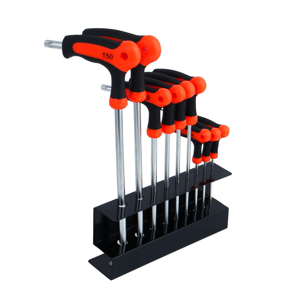 ЕРМАК Набор Т-образных имбусовых ключей Torx T10-T15-T20-T25-T27-T30-T40-T45-T50, арт.№ 633-029