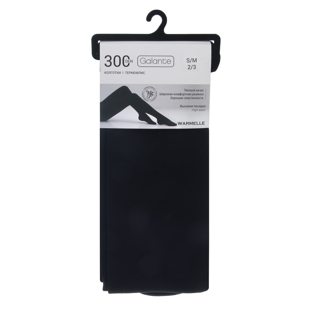 GALANTE Warmelle Колготки 300 DEN,  90% полиэстер, 10% эластан, р-р 2/3, цвет черный, арт.№ 048-080