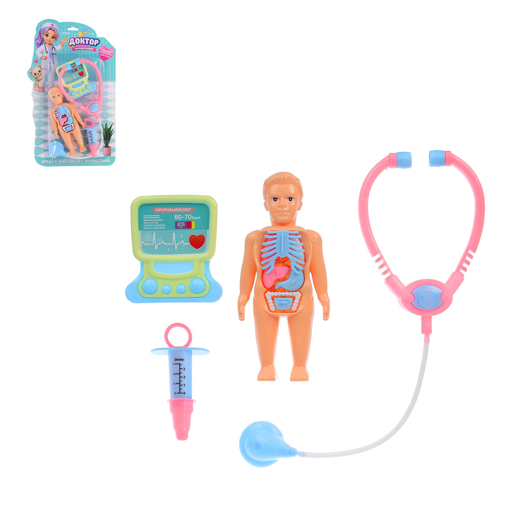 Игровой набор доктора с куклой-манекеном, PP, ABS, тм ИГРОЛЕНД, 3+, арт.№ 294-267