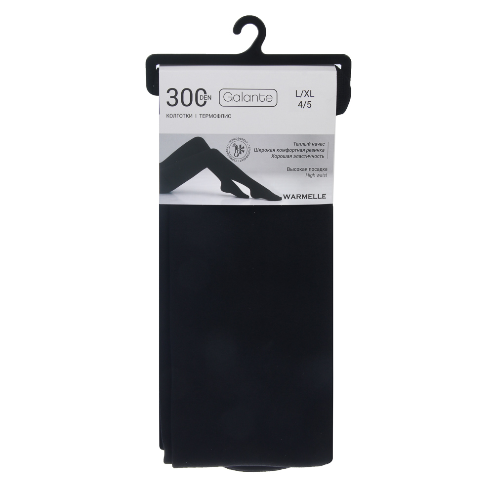 GALANTE Warmelle Колготки 300 DEN,  90% полиэстер, 10% эластан, р-р 4/5, цвет черный, арт.№ 048-081