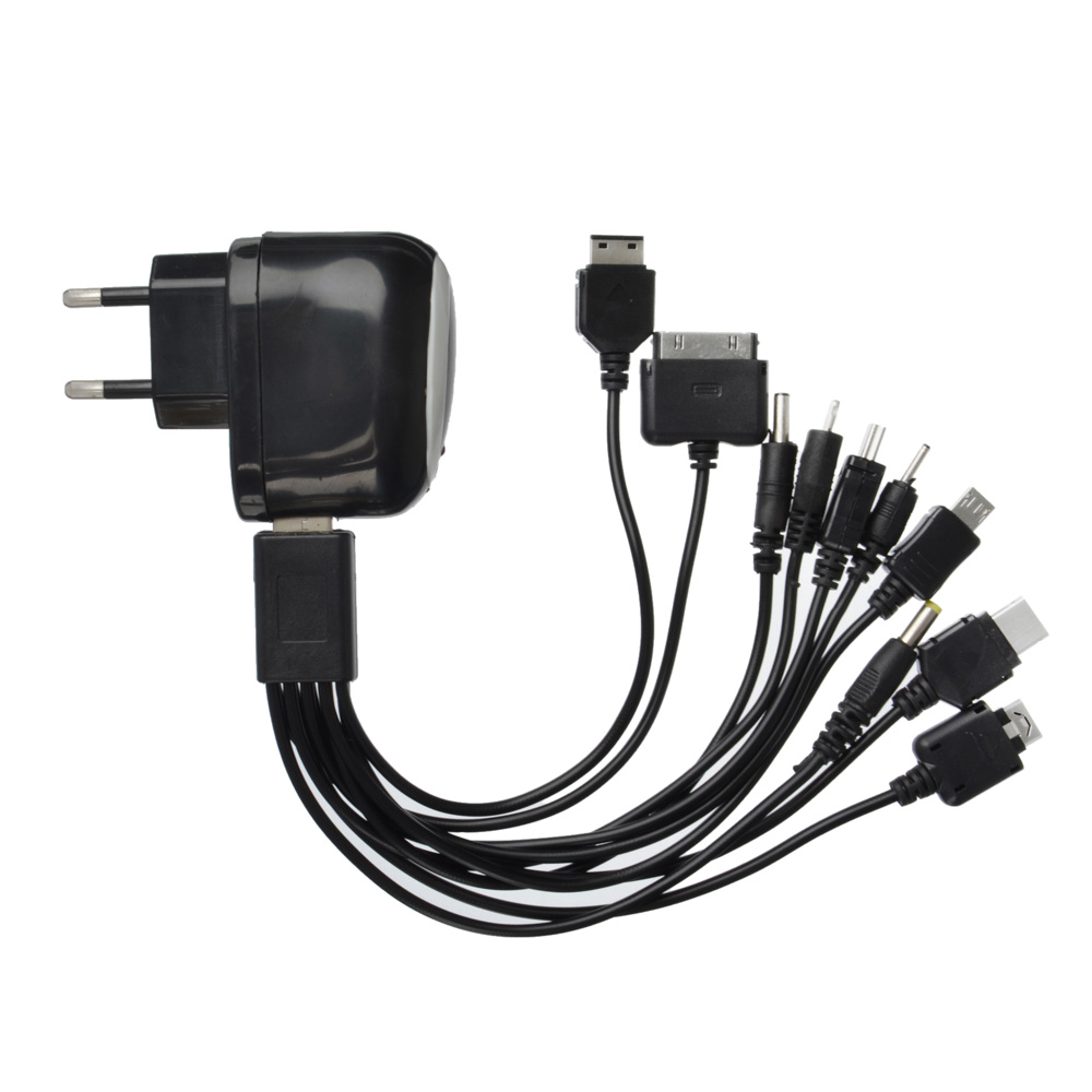 NEW GALAXY Устройство зарядное USB универс. 10 в 1,автомоб. 12/24В/сетевое 220В, 1А,17x11см,пластик, арт.№ 738-017