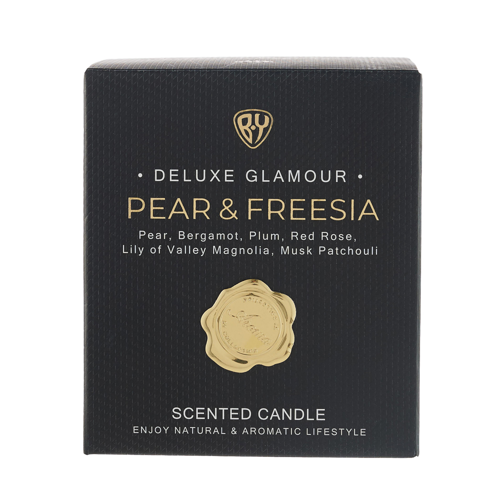 BY Свеча ароматизированная Deluxe Glamour, 200гр., Pear&Freesia, арт.№ 412-230