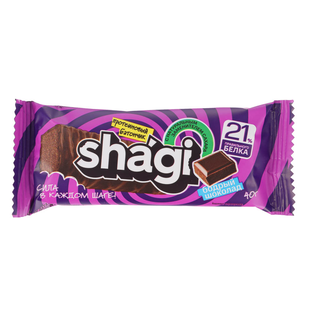 Протеиновый батончик Shagi со вкусом шоколада, 40 г, арт.№ 209-053
