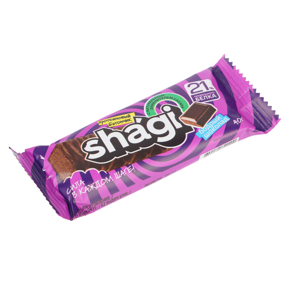 Протеиновый батончик Shagi со вкусом шоколада, 40 г, арт.№ 209-053