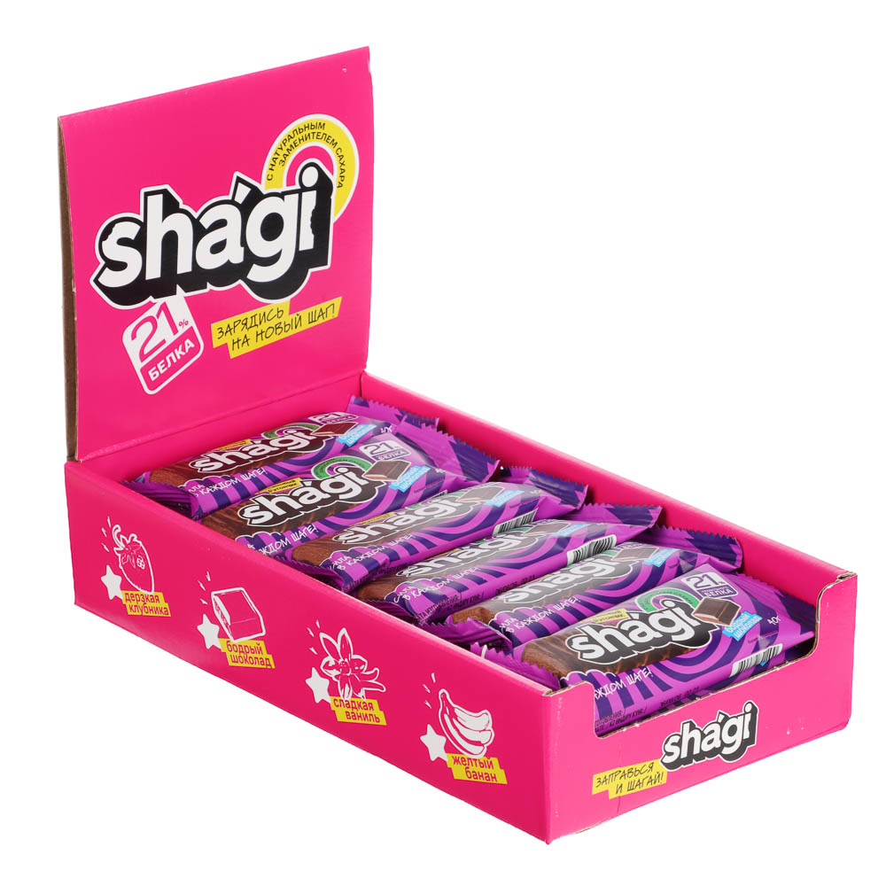 Протеиновый батончик Shagi со вкусом шоколада, 40 г, арт.№ 209-053
