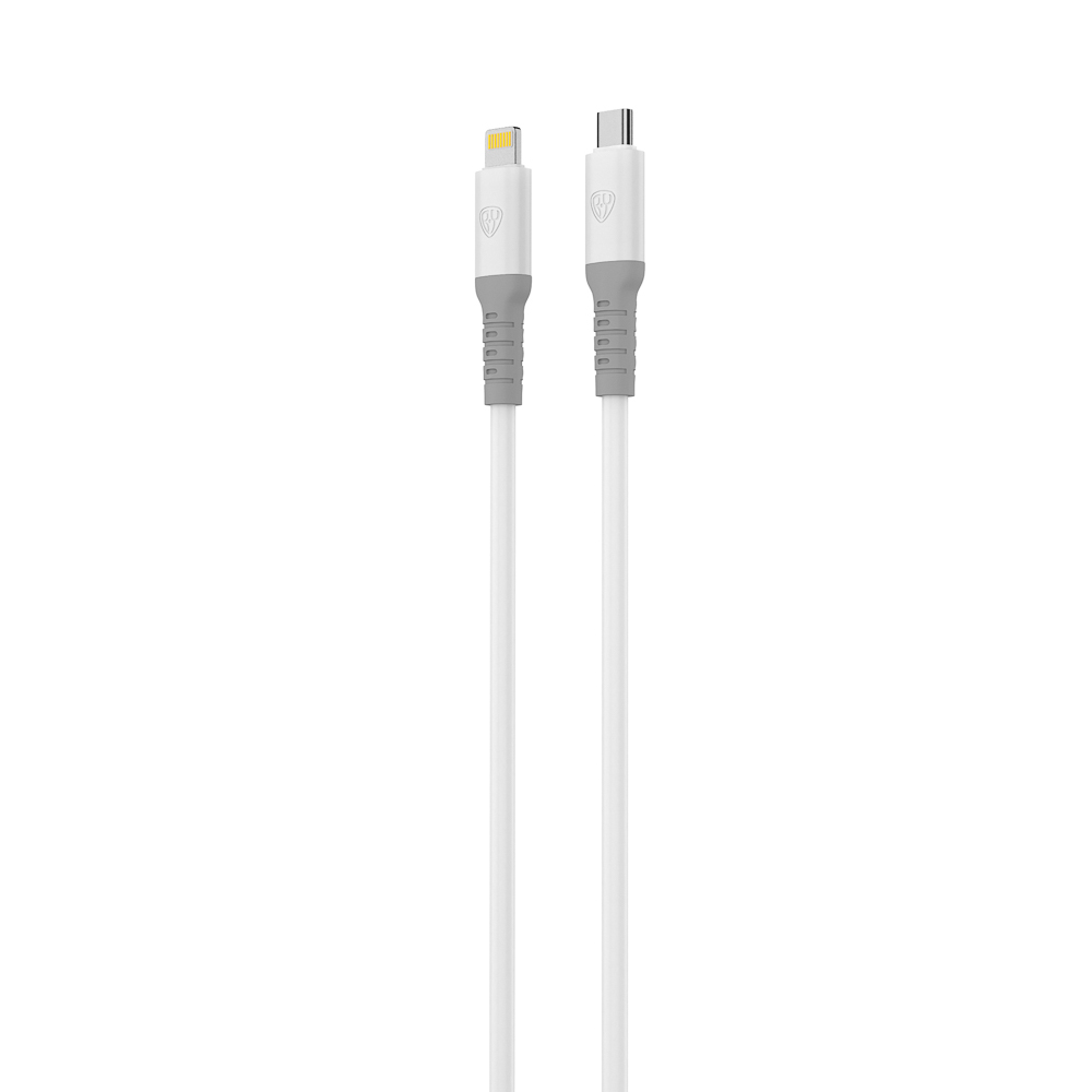 Кабель для зарядки Type C-iP BY Powerful,1м, 2.4А, Быстрая зарядка PD, 22Вт, белый, арт.№ 931-335