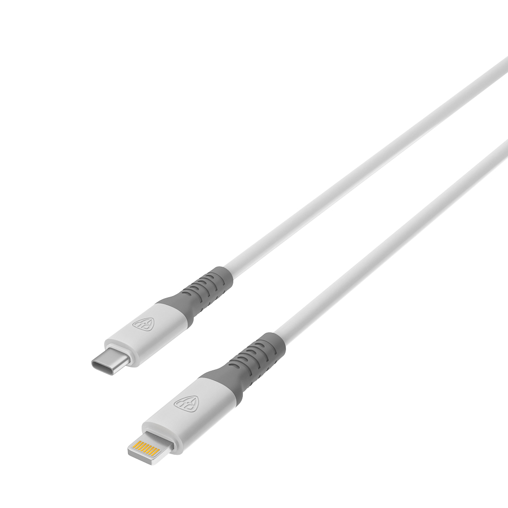 Кабель для зарядки Type C-iP BY Powerful,1м, 2.4А, Быстрая зарядка PD, 22Вт, белый, арт.№ 931-335