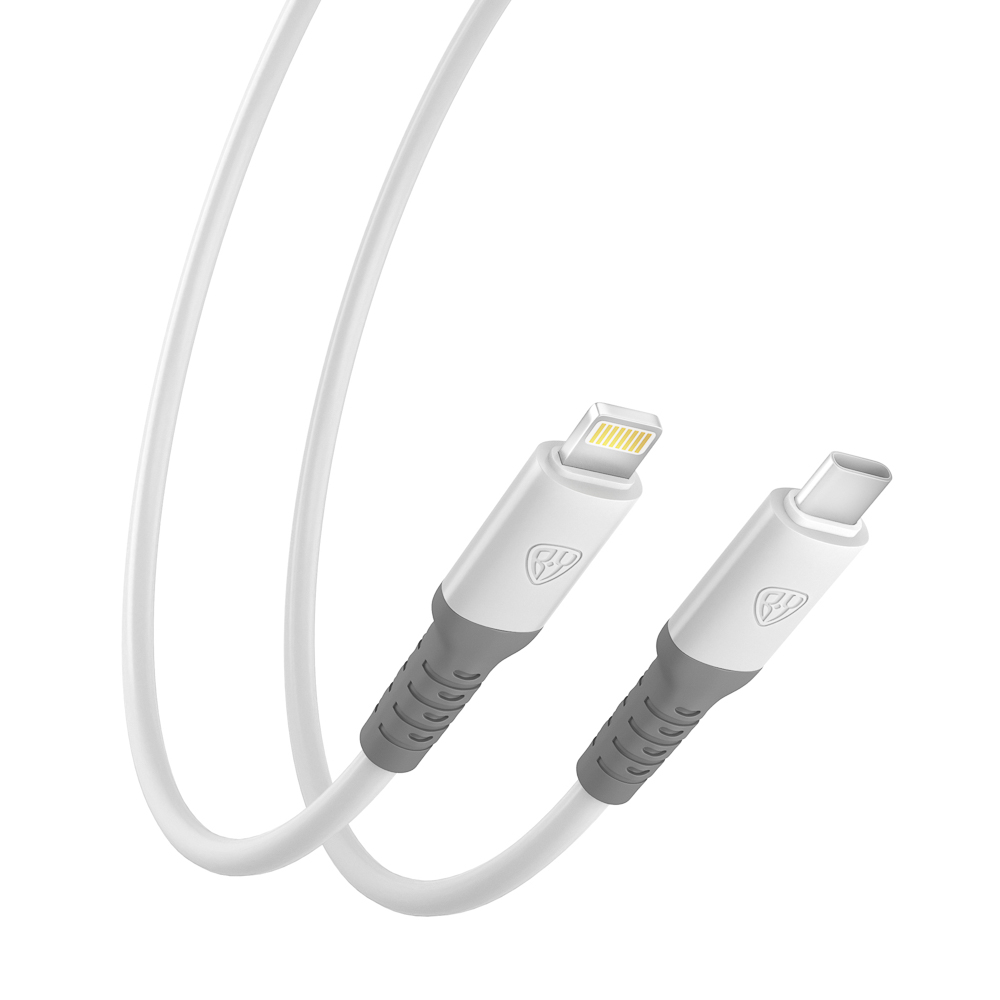 Кабель для зарядки Type C-iP BY Powerful,1м, 2.4А, Быстрая зарядка PD, 22Вт, белый, арт.№ 931-335