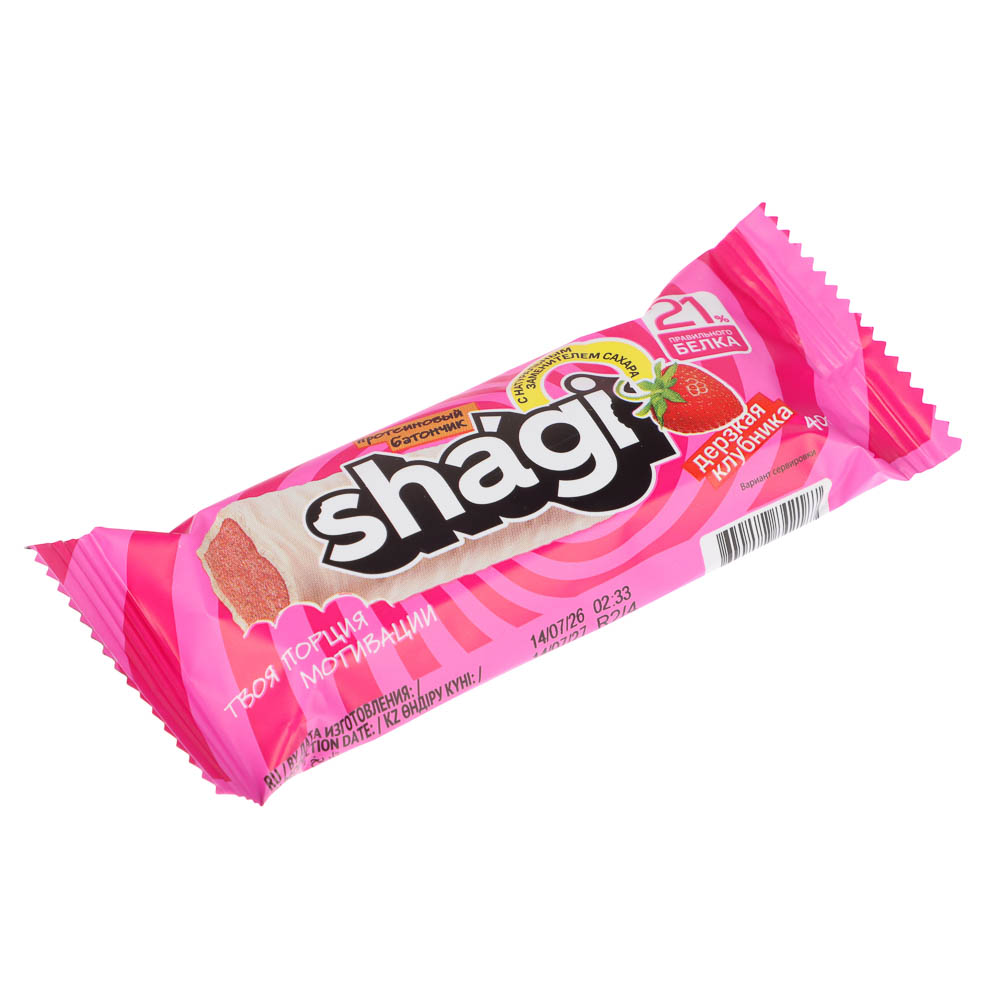Протеиновый батончик Shagi со вкусом клубники, 40 г, арт.№ 209-054