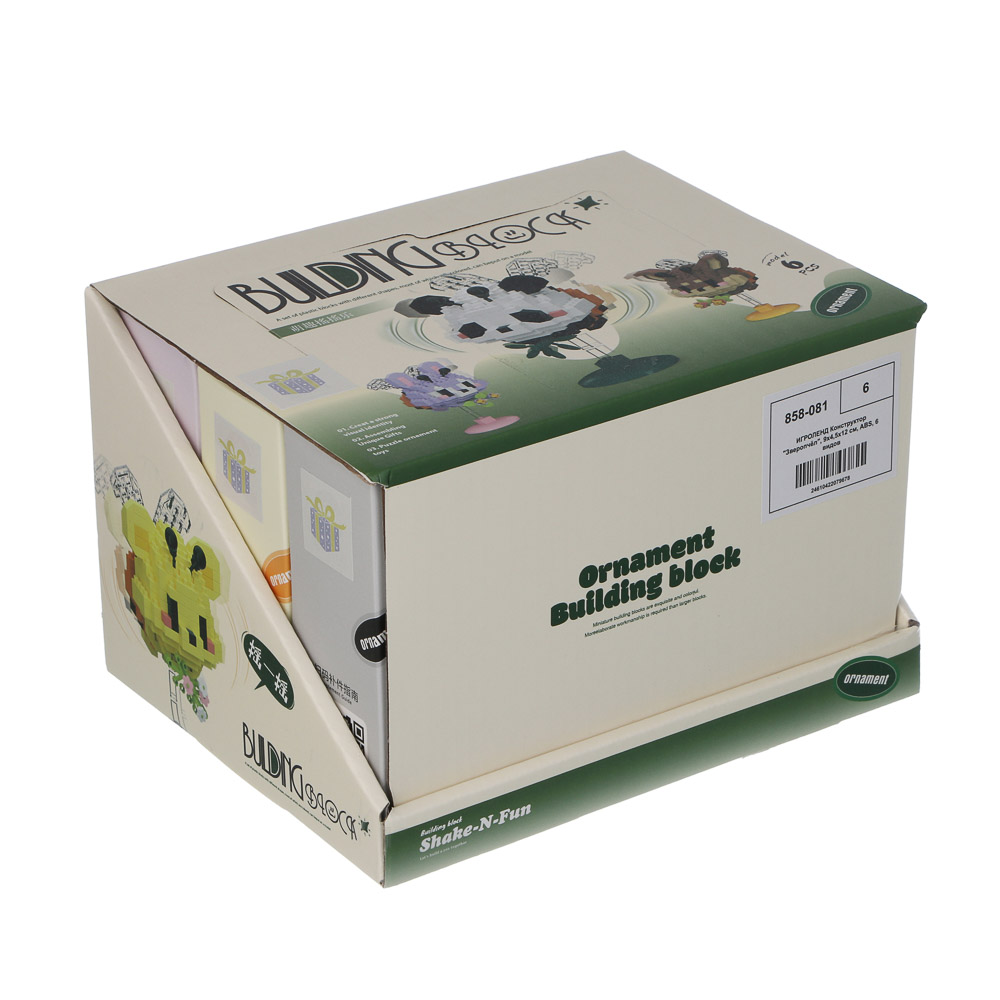 ИГРОЛЕНД Конструктор "Зверопчёл", 9х4,5х12 см, ABS, 6 видов, арт.№ 858-081
